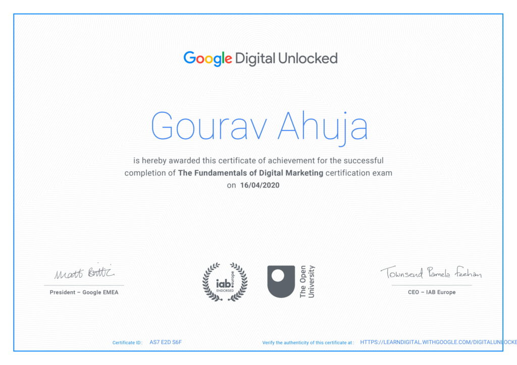 Certificate for digital marketing - Taxationwealth
