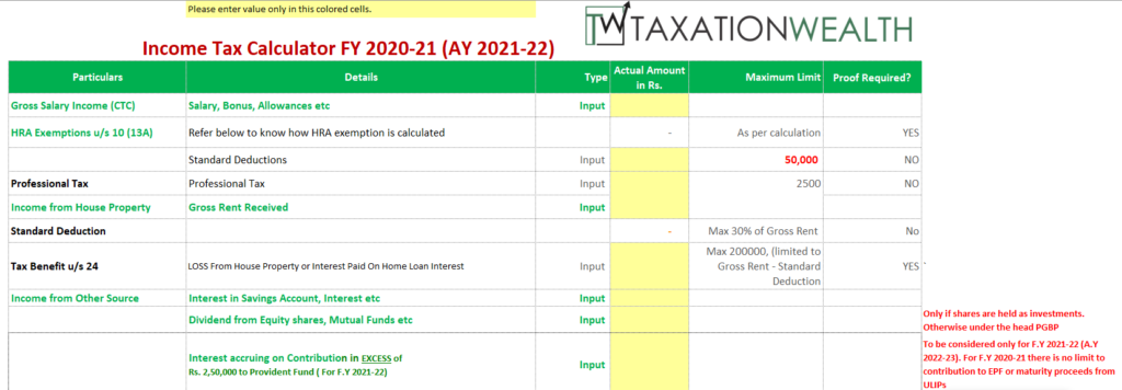 Income Tax Calculator 2021- Taxationwealth